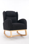 Cozy Teddy Rocking Chair with Stylish Wood Legs