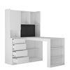 Chic Corner Desk with LED & Storage