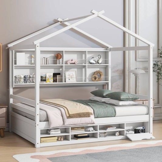 Cozy Haven Bed with Roof & Storage