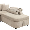 Cozy L-Shaped Sofa with Storage, Cup Holders, and USB Ports - Beige