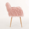 Chic Pink Faux Fur Makeup Chair