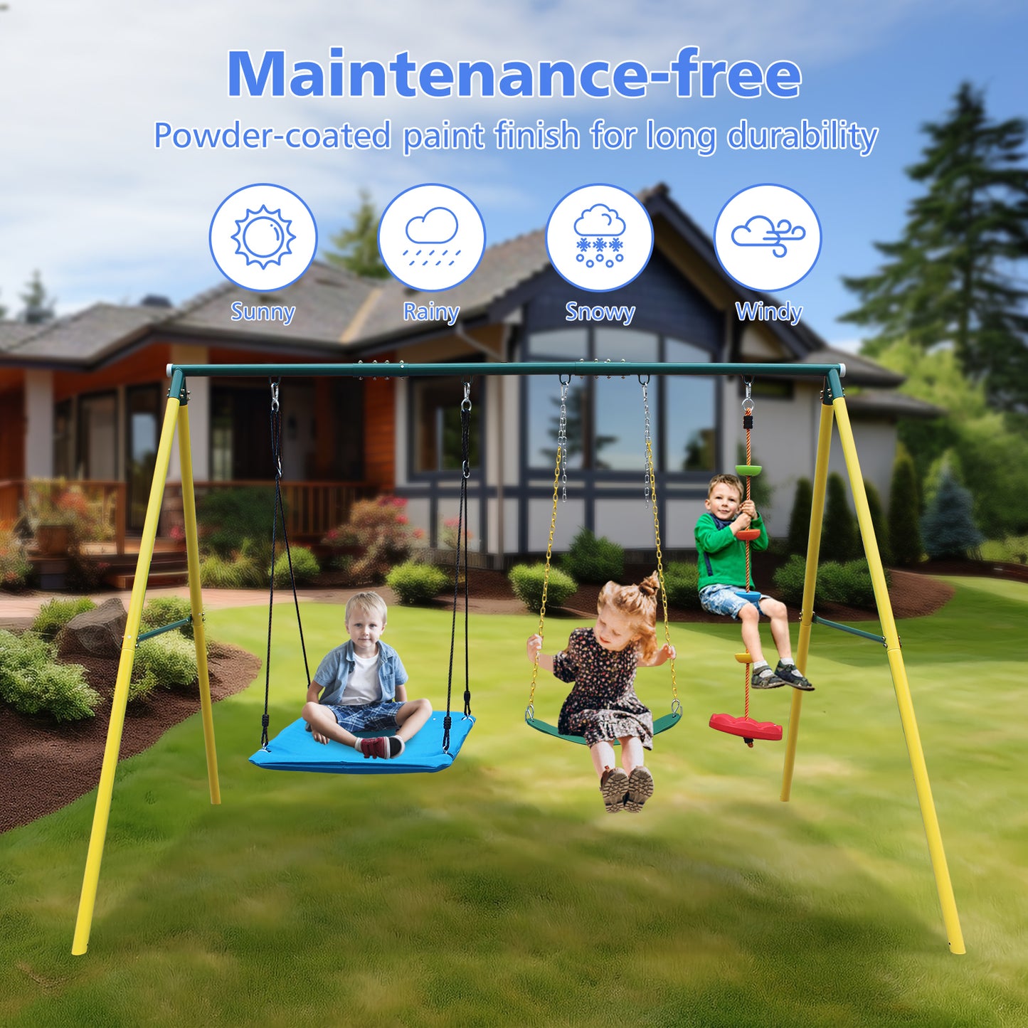 Backyard Adventure Swing Set with Safety Belt