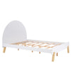 Charming Curved Platform Bed with Headboard Shelf