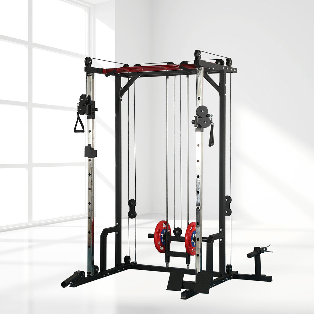 Ultimate Home Gym Power Cage with LAT Pulldown and Weight Storage