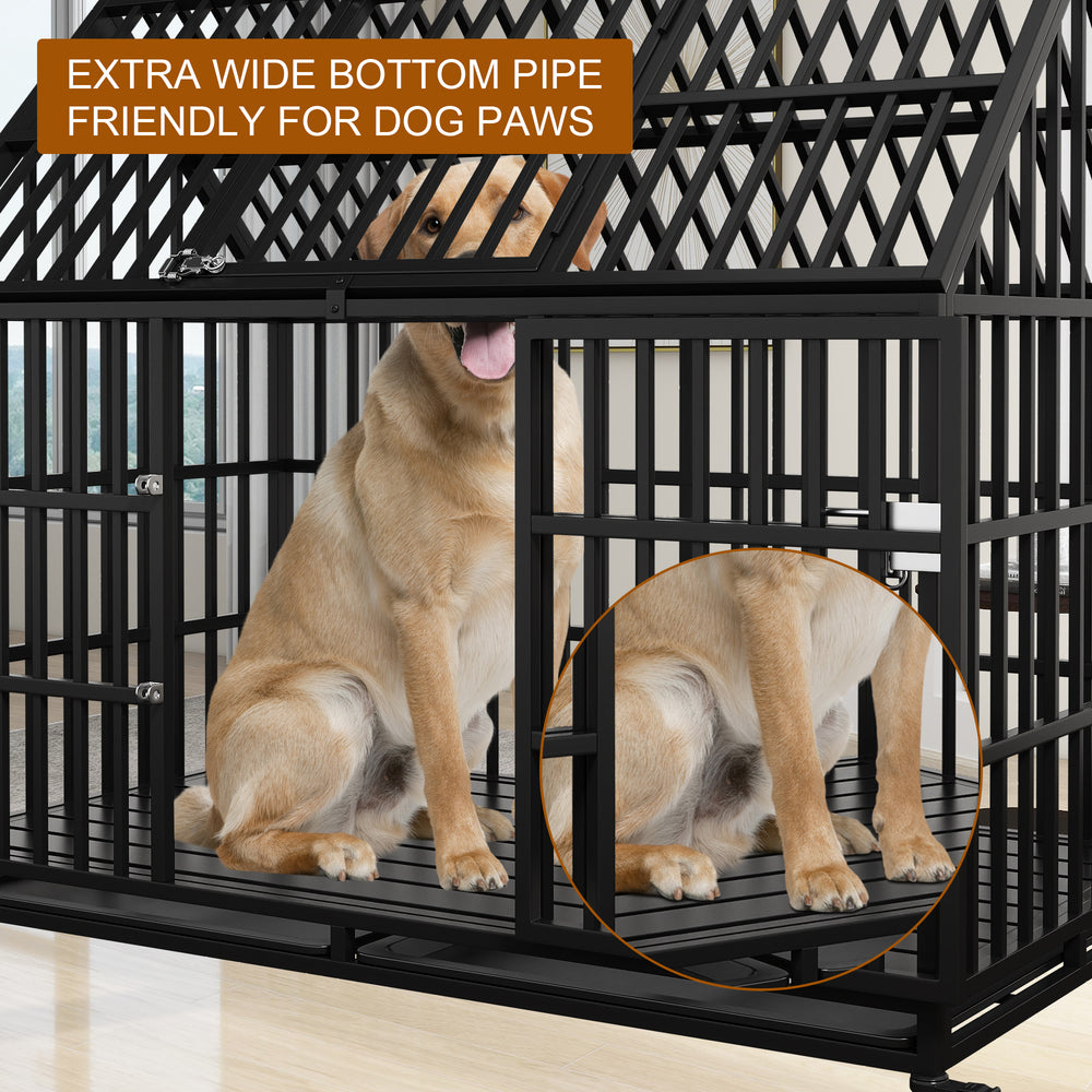 Ultimate Heavy-Duty Dog Crate with Wheels & Dual Access