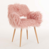 Chic Pink Faux Fur Makeup Chair