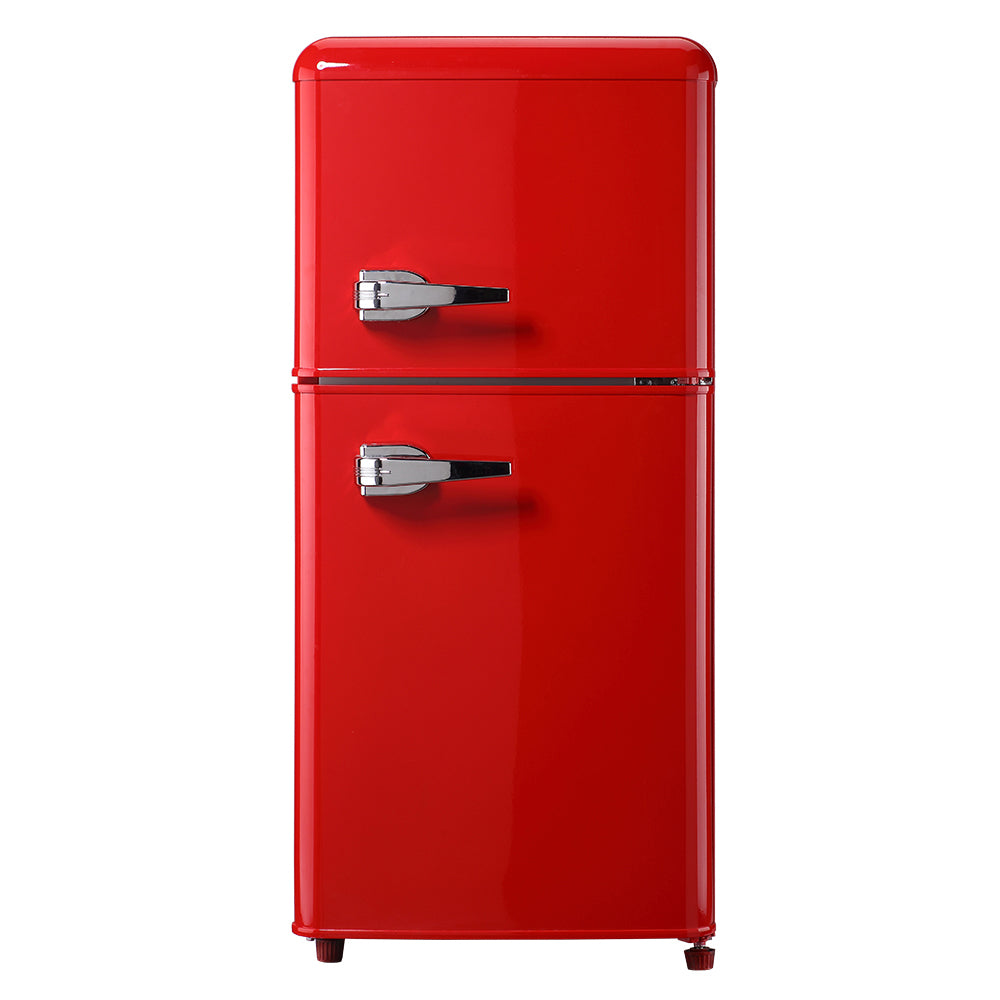 Chic Red Mini Fridge with Freezer – Perfect for Any Space!