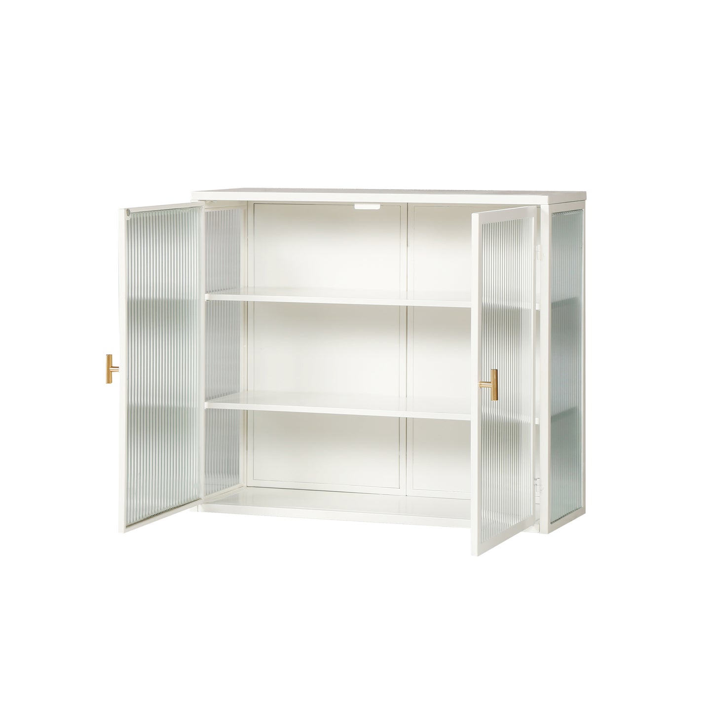 Sleek White Glass Cabinet - Stylish Storage for Every Space