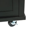 Versatile Black Kitchen Cart with Drop-Leaf Top and Storage Wheels