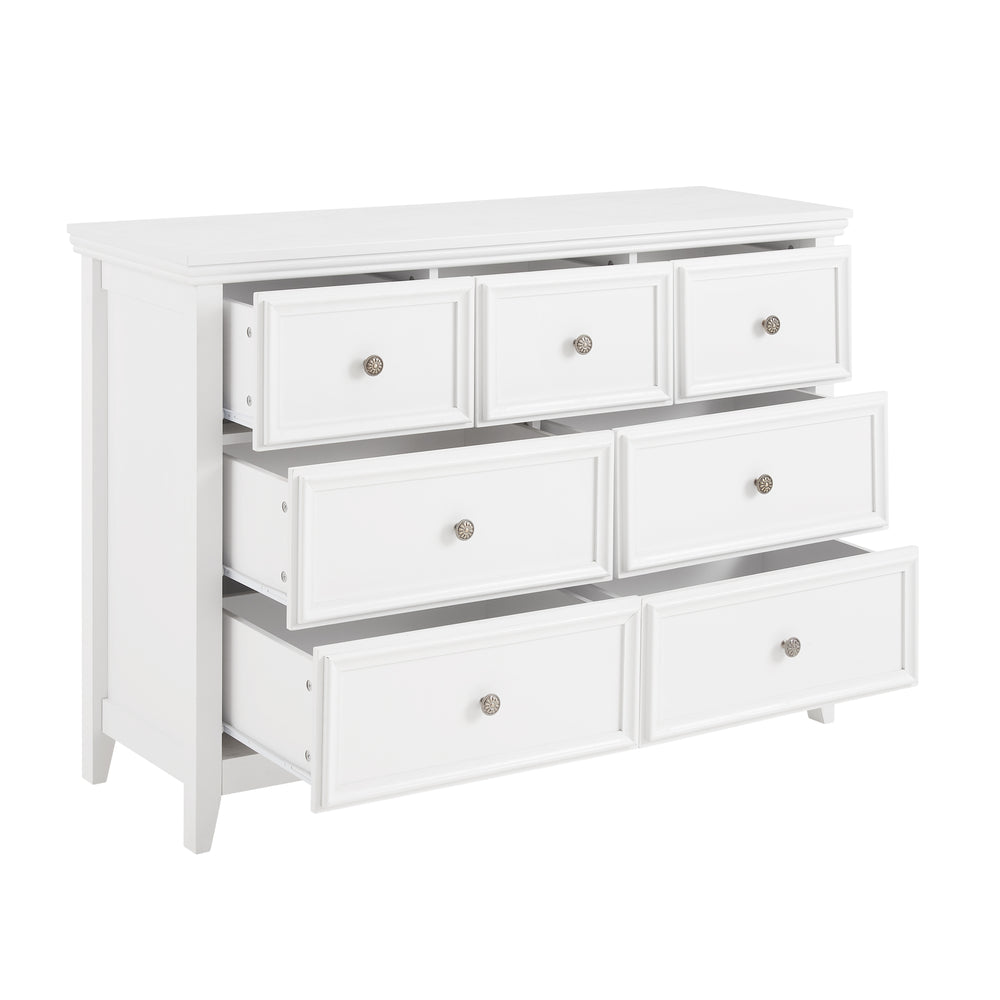 Chic White 7-Drawer Dresser