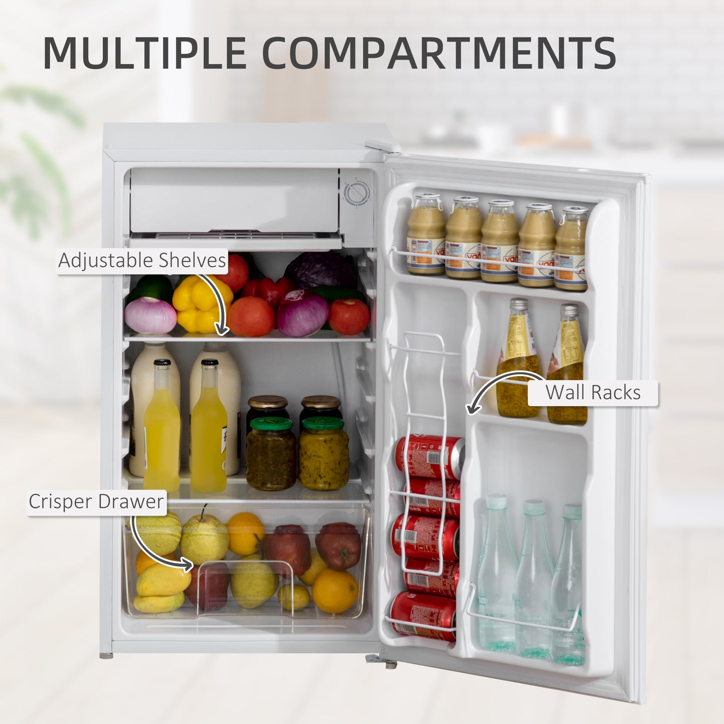 Cozy Chill Mini Fridge with Freezer - Perfect for Bedrooms and Dens!