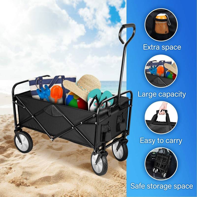 Ultimate Folding Hand Cart with Canopy – Ideal for Shopping, Picnics & Camping!