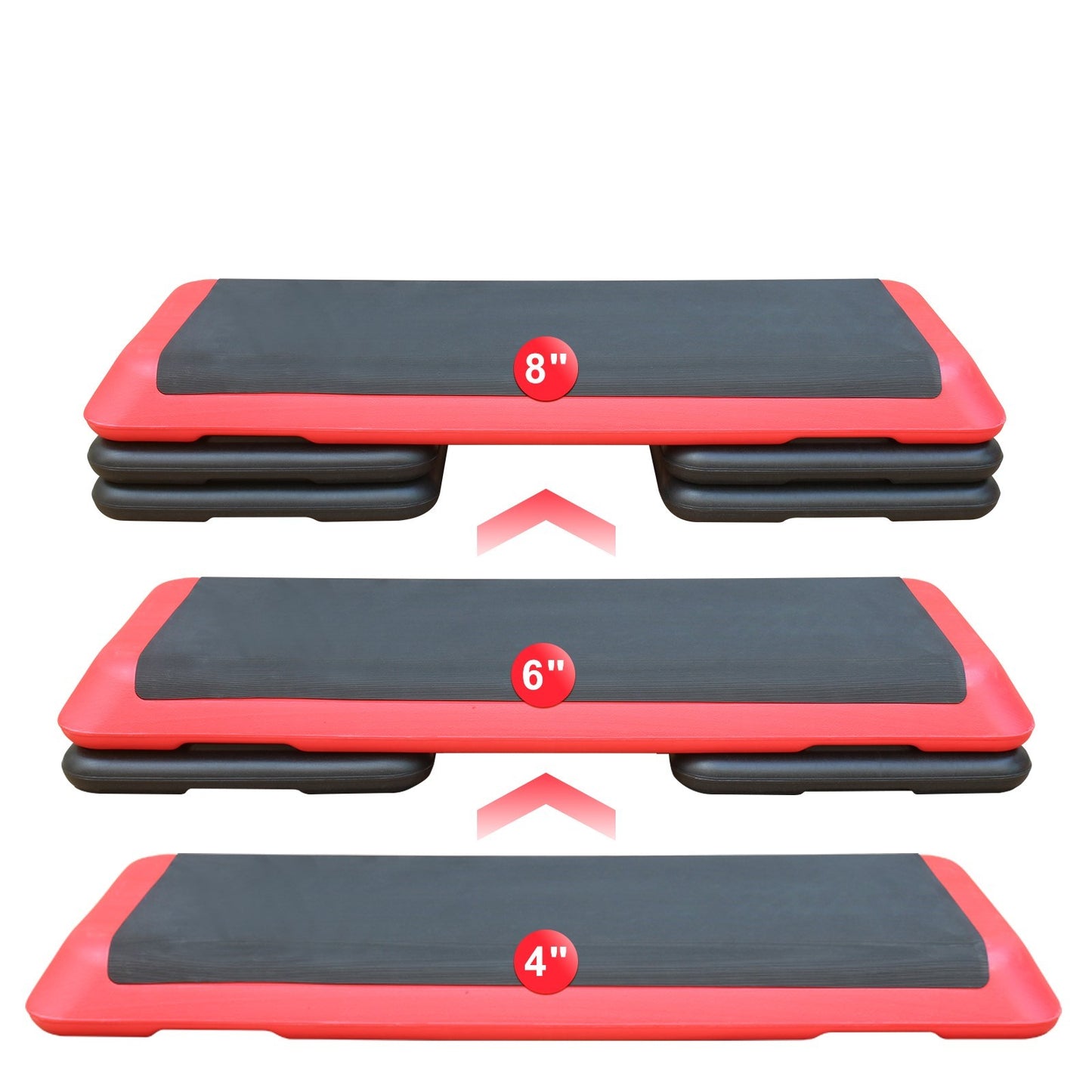 Step Up Fitness Platform - Adjustable Aerobic Trainer in Red