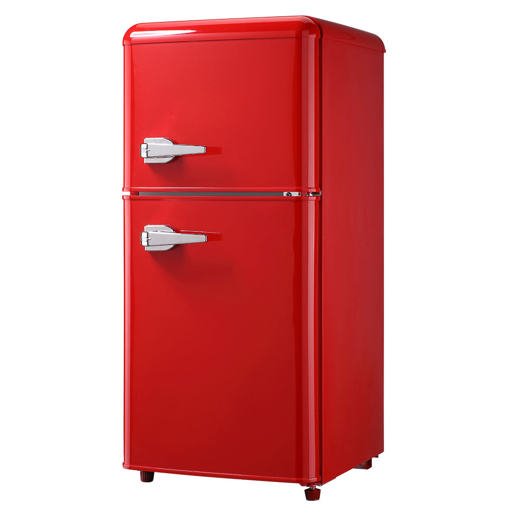 Chic Red Mini Fridge with Freezer – Perfect for Any Space!