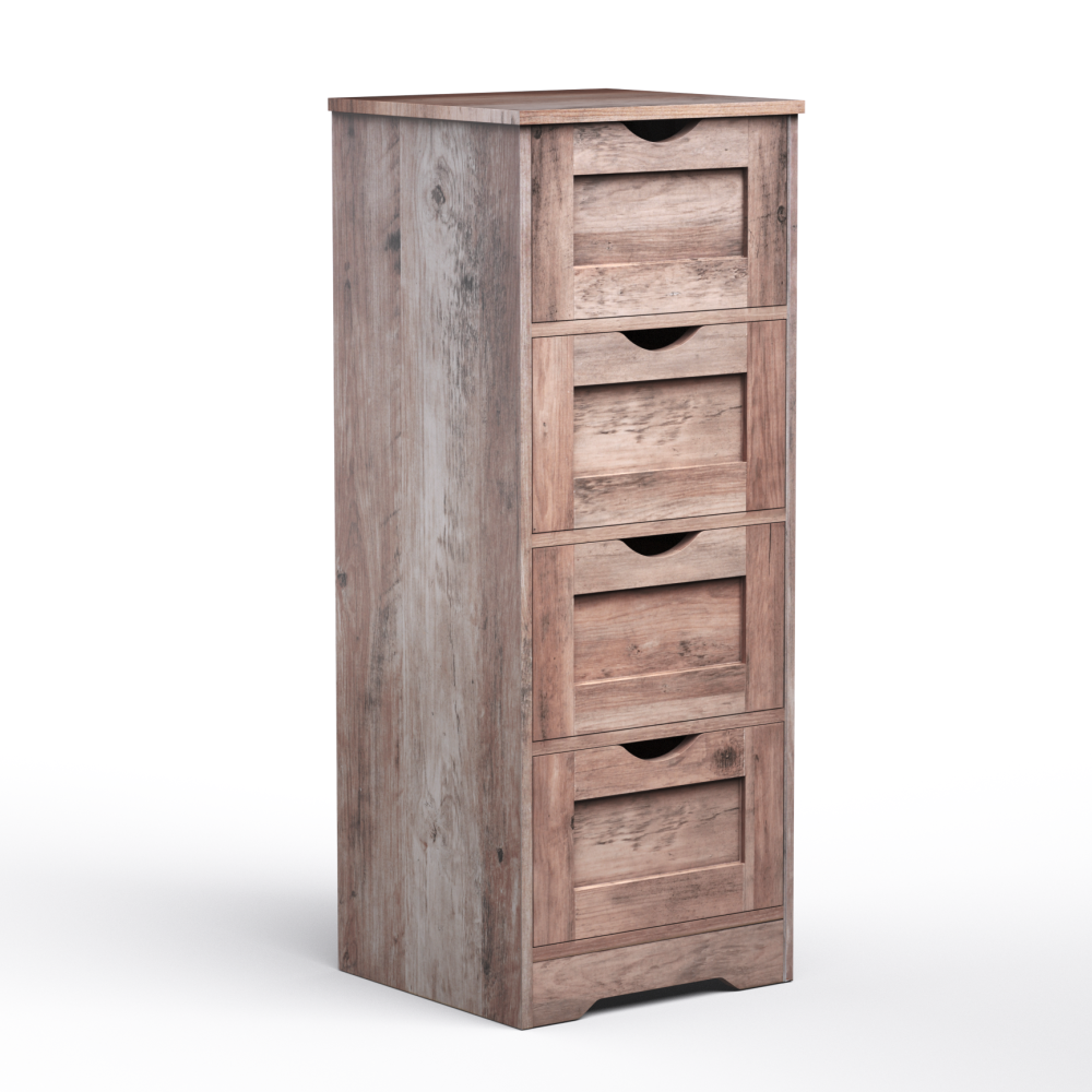 Modern Grey 4-Drawer Storage Cabinet