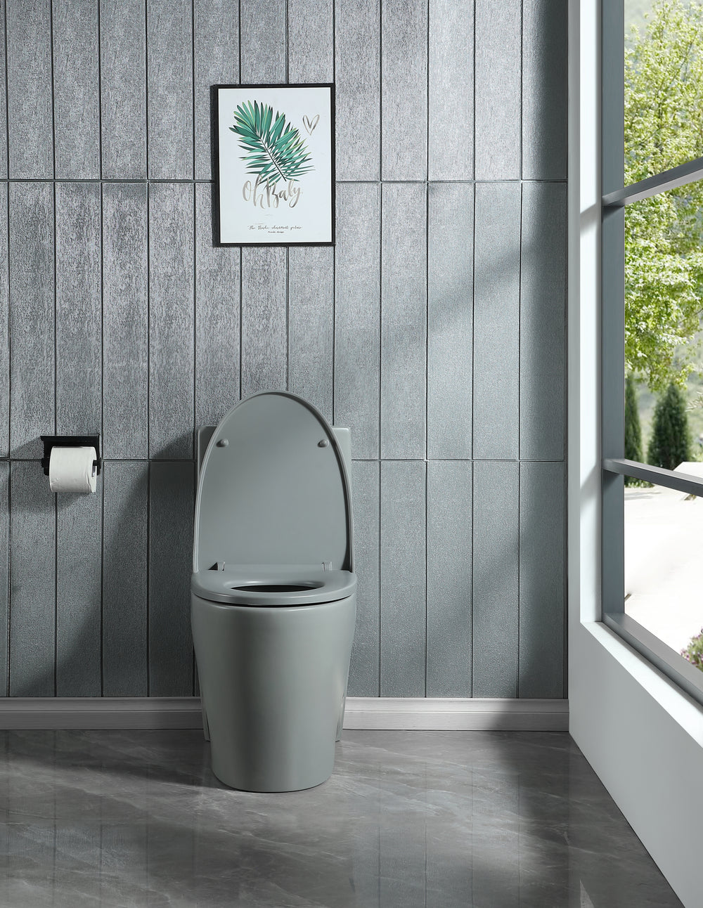 Eco-Friendly Comfort Height Toilet with Soft Close - Light Grey