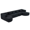 Chic Black Modular Sofa with Loungers and Plush Pillows