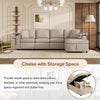 Cozy L-Shaped Sofa with Storage, Cup Holders, and USB Ports - Beige
