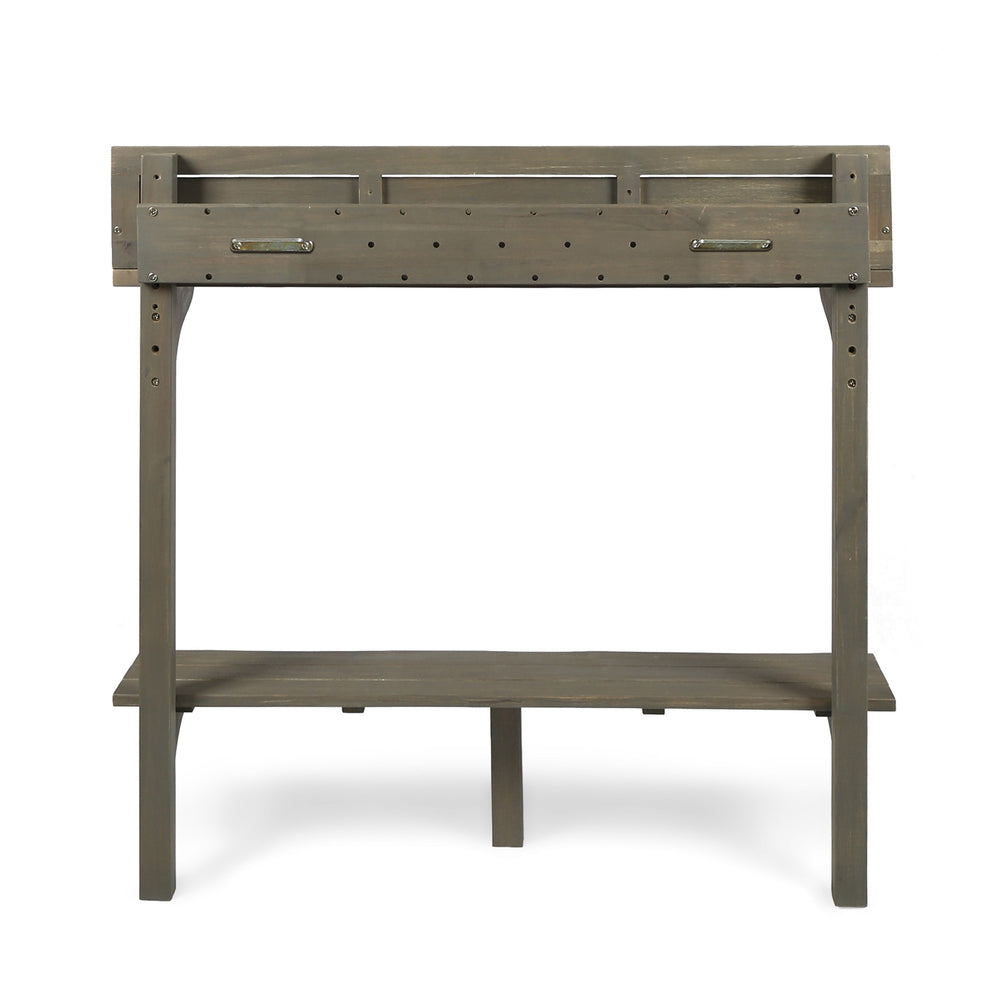 Gray Acacia Wood Balcony Bar Table