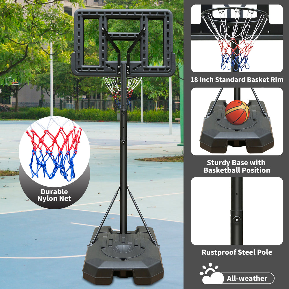 Adjustable Portable Basketball Hoop with Wheels