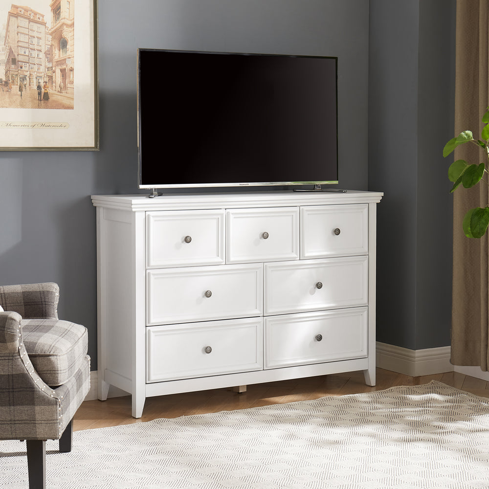 Chic White 7-Drawer Dresser