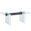 Sleek Glass & White Column Coffee Table