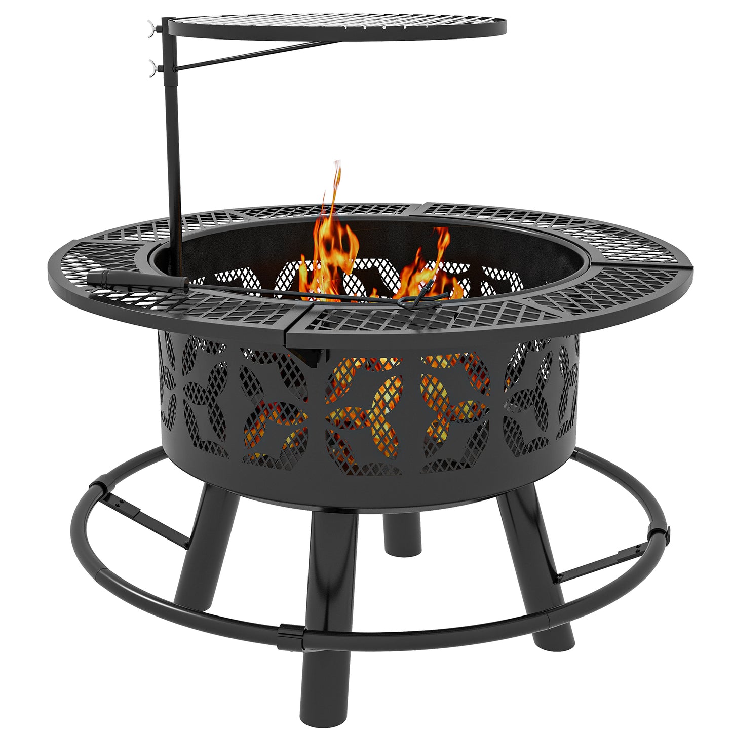 Versatile Outdoor Fire Pit and Grill