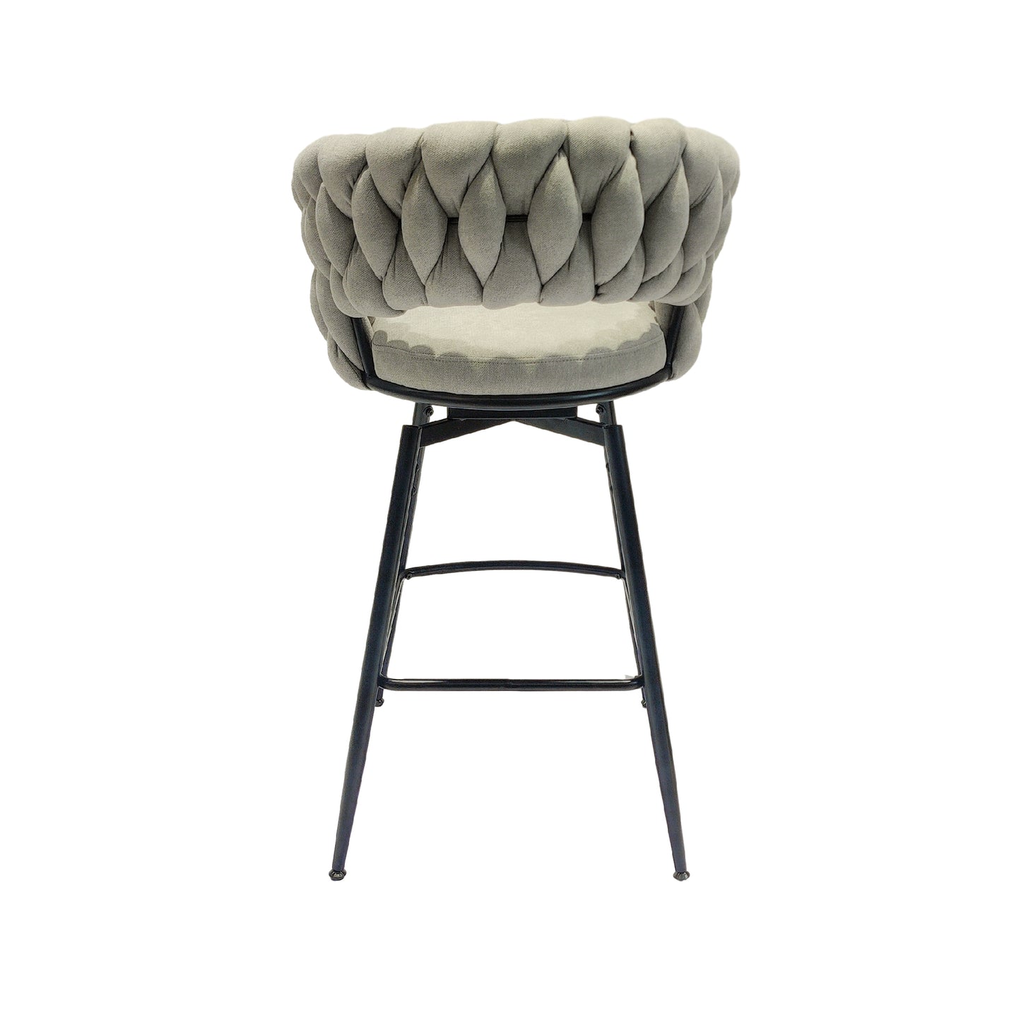 Chic Grey Swivel Bar Stools - Set of 2