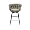 Chic Grey Swivel Bar Stools - Set of 2