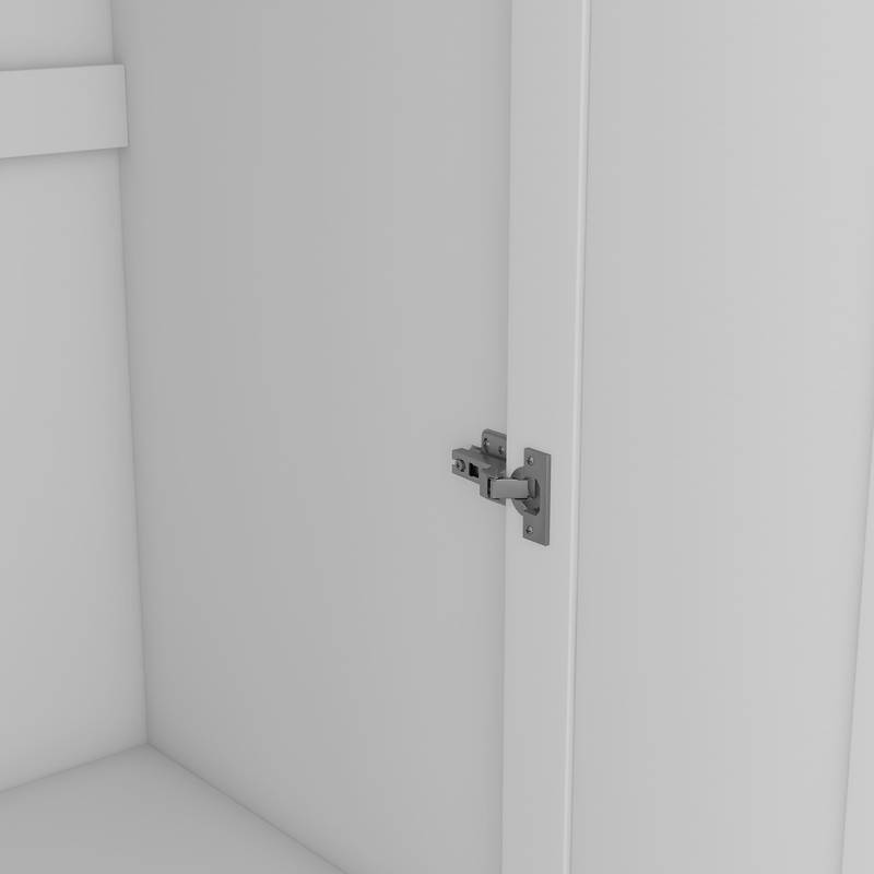Chic White 3-Door Wardrobe with Shelves