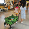 Green Foldable Wagon for Shopping and Beach Fun