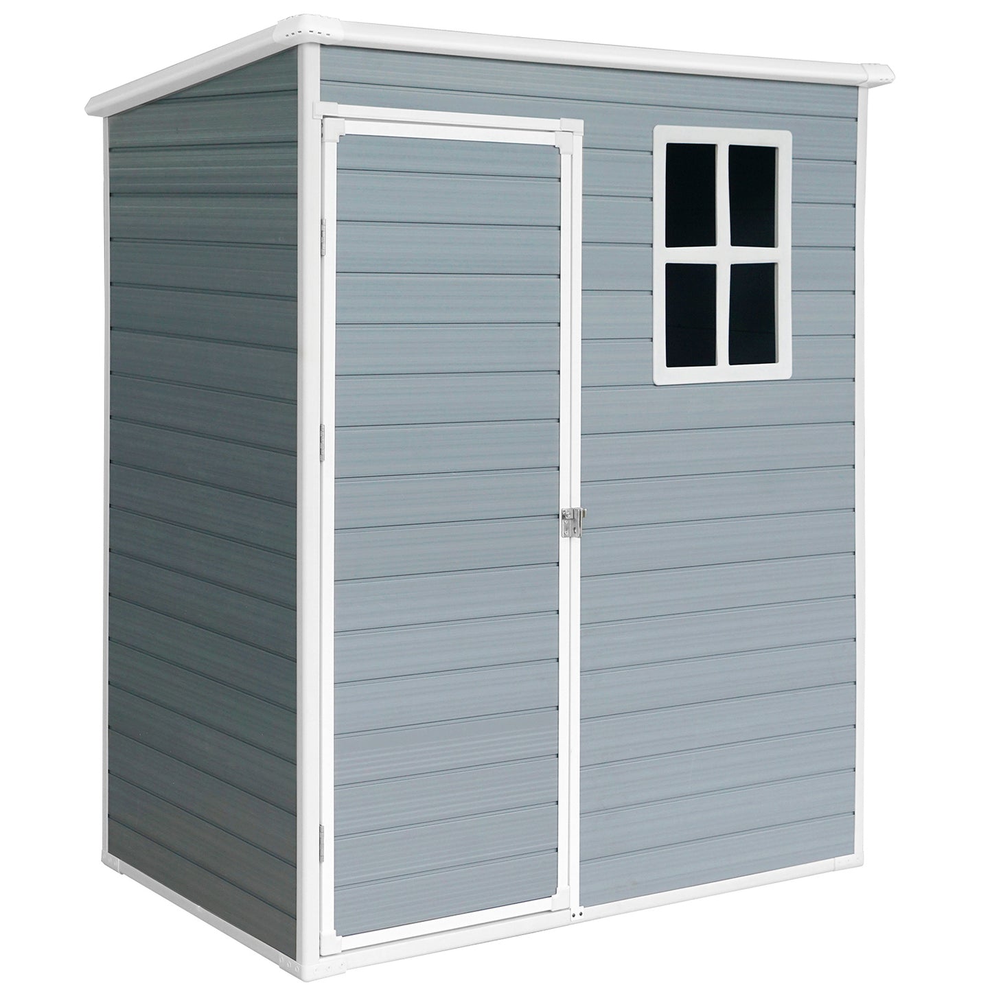 Stylish Grey Outdoor Storage Shed for Patio Gear