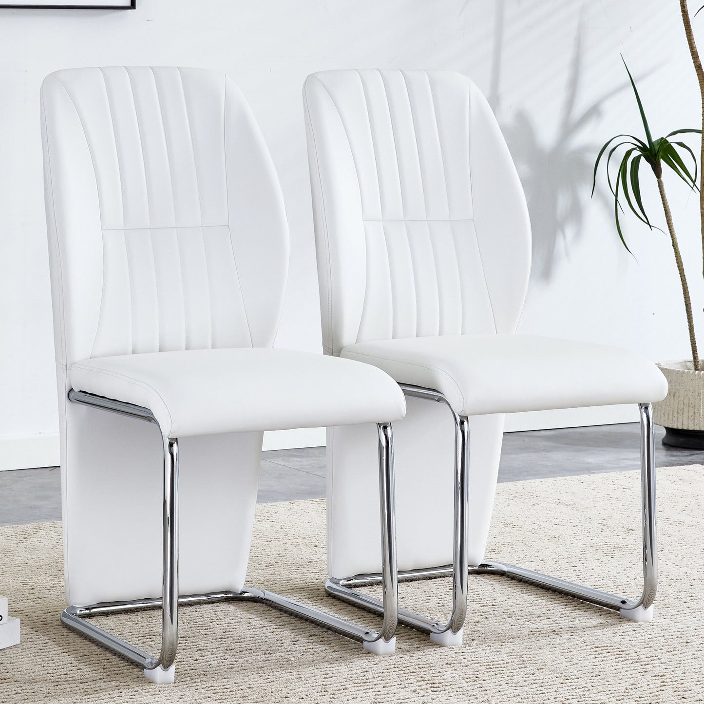 Chic White Dining Chair Set