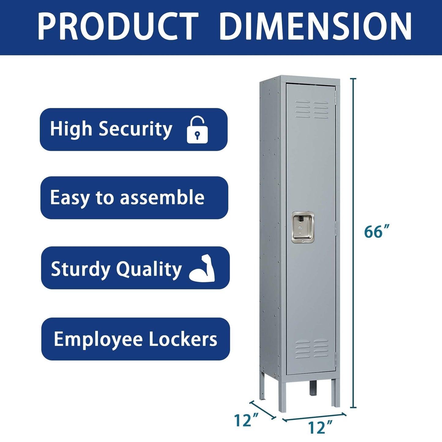 Secure Gray Metal Locker for Home or Office