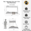 Cozy Climb Metal Bunk Bed - Twin over Full in White