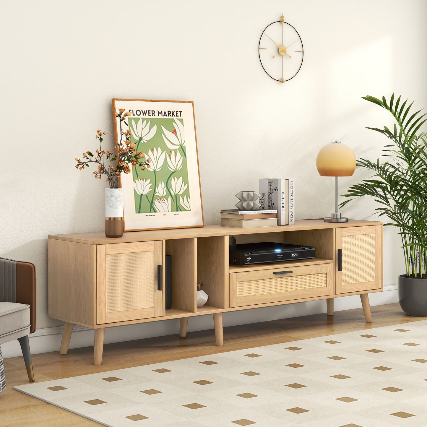 Rattan Chic TV Stand: Stylish Console for Any Room