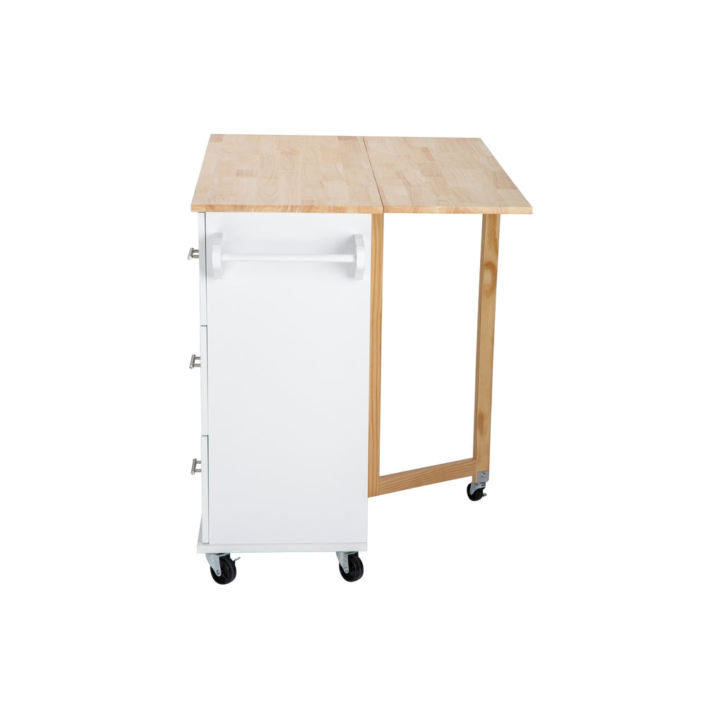 Versatile Mobile Kitchen Island & Cart with Extendable Table