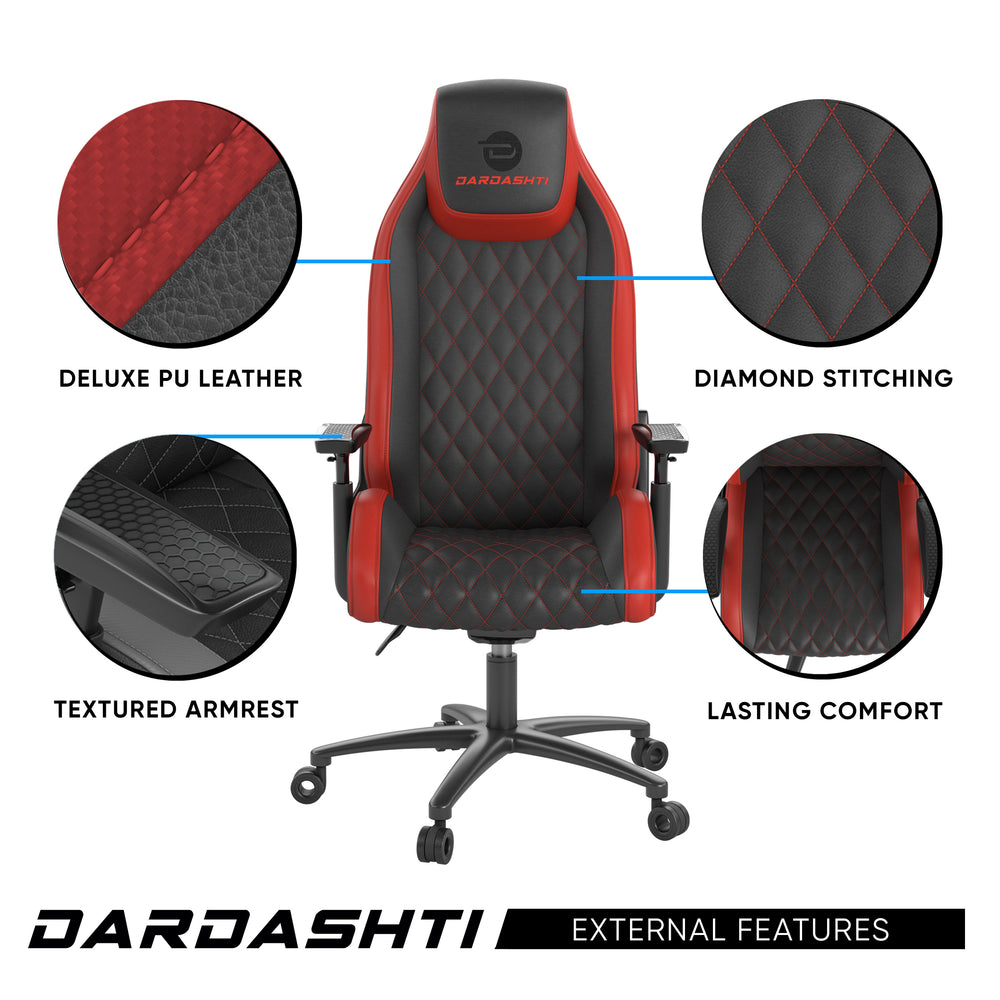 Ultimate Comfort Gaming Chair - Adjustable, Stylish & Sturdy in Red