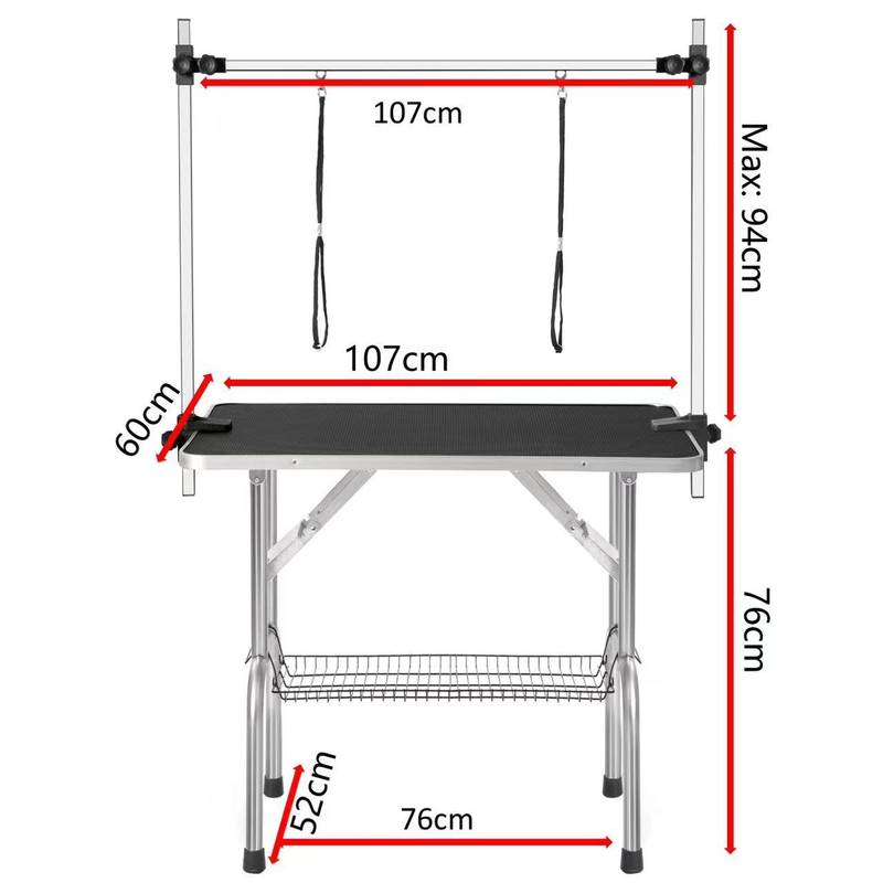 Ultimate Folding Pet Grooming Table with Storage Basket
