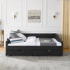 Chic Queen Upholstered Daybed with Storage Drawers