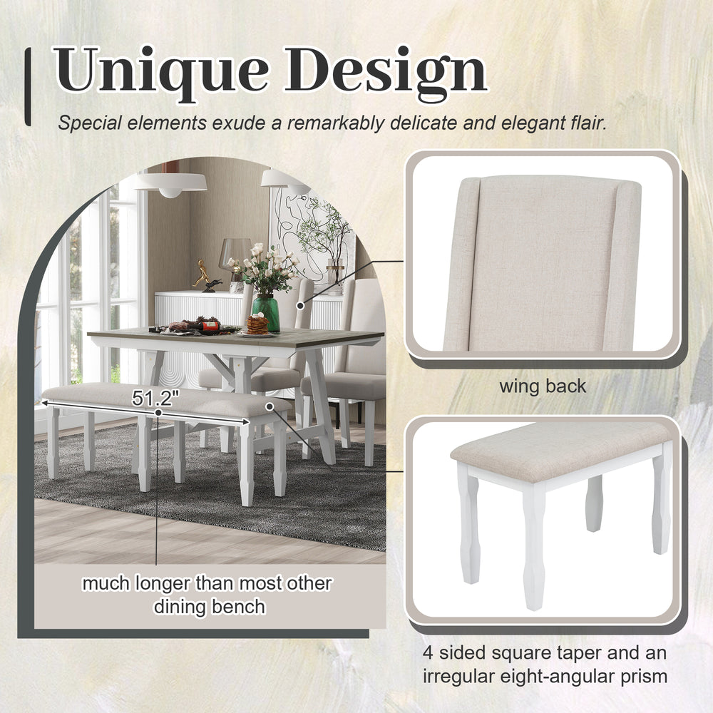 Versatile Dining Set with Extendable Table and Cozy Seating