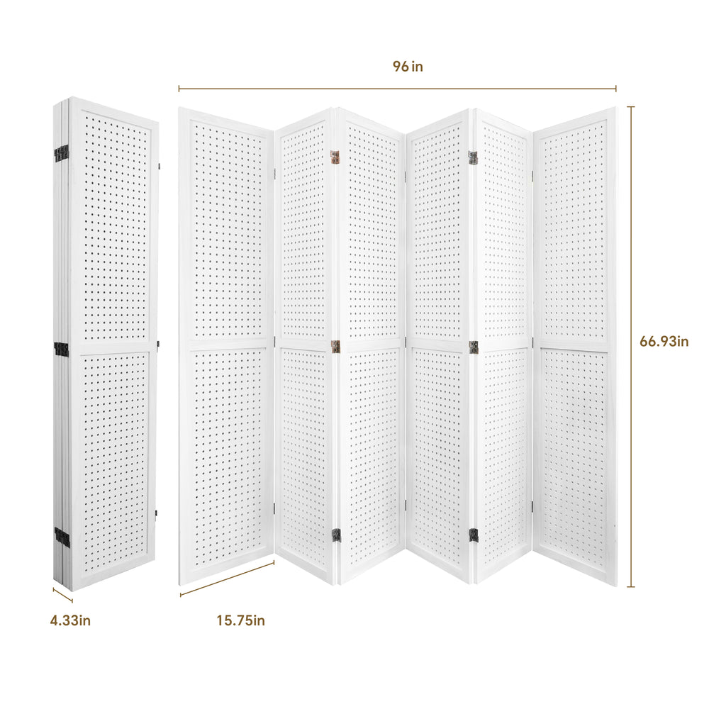 Elegant White Folding Room Divider and Display Board