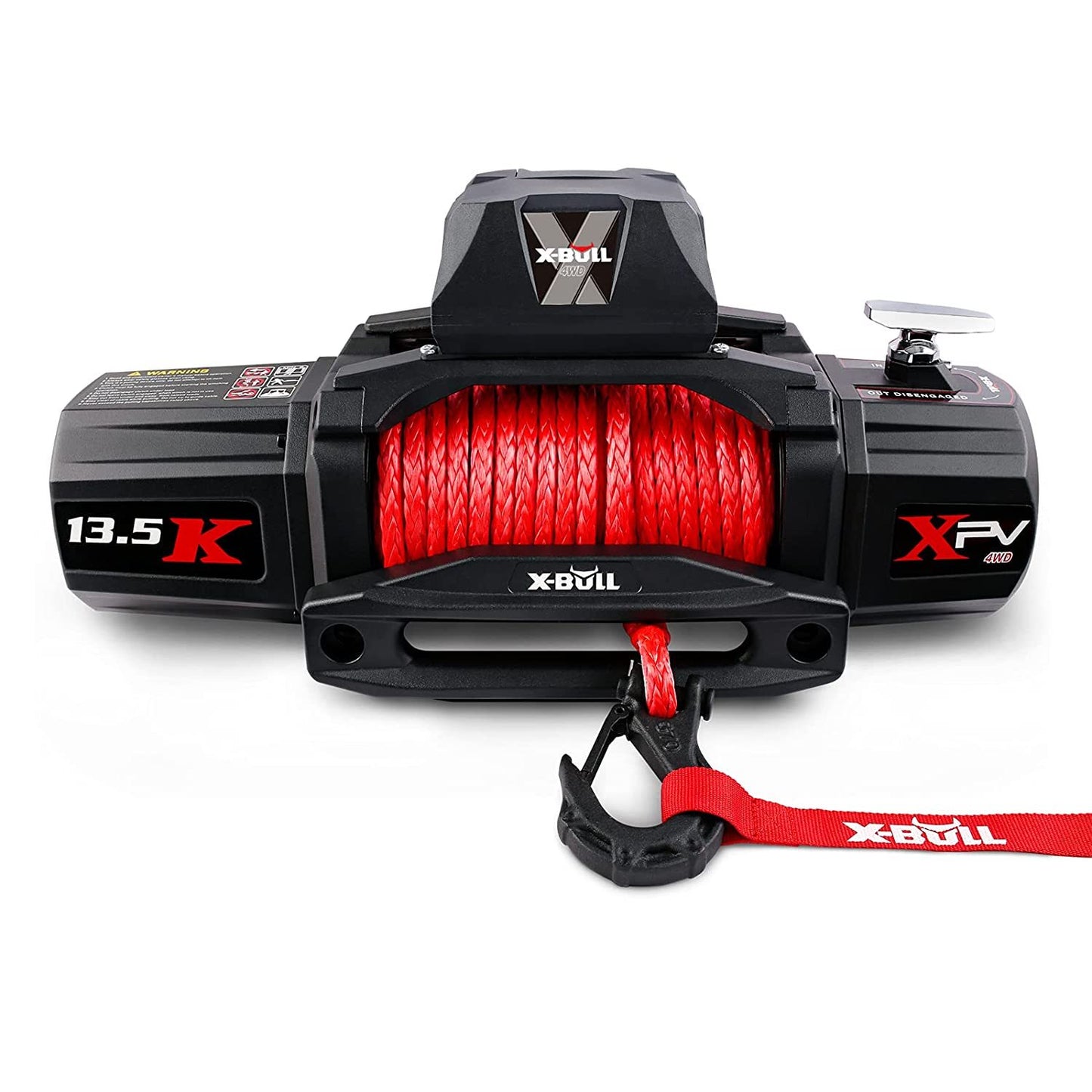 X-BULL PowerWinch with Synthetic Red Rope – Ultimate Jeep & Truck Towing Solution!