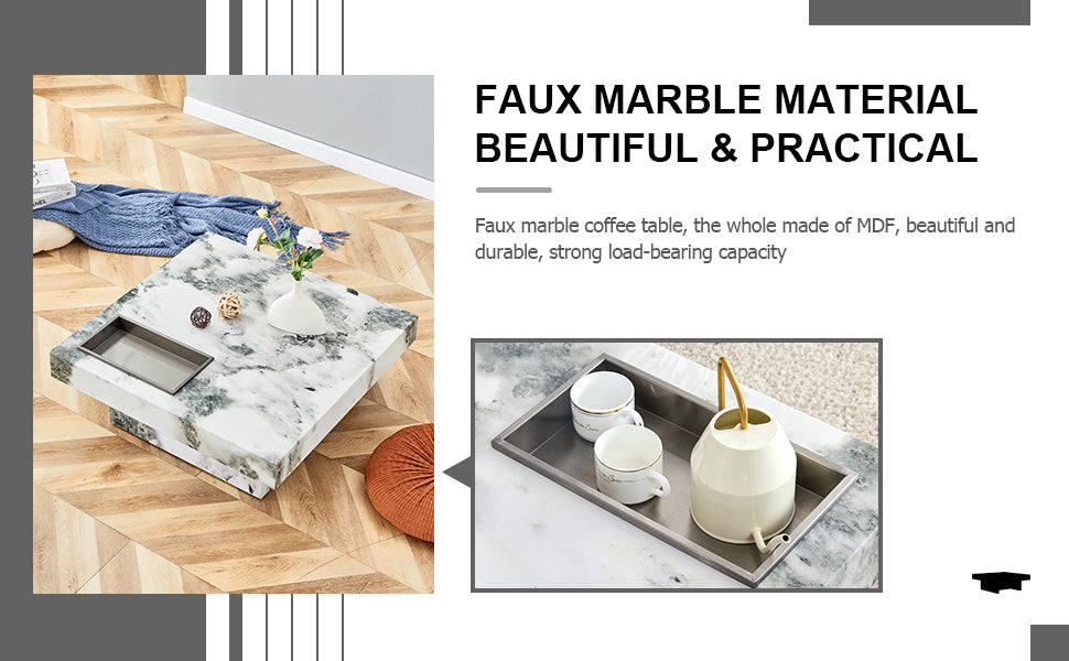 Chic Marble-Style Coffee Table