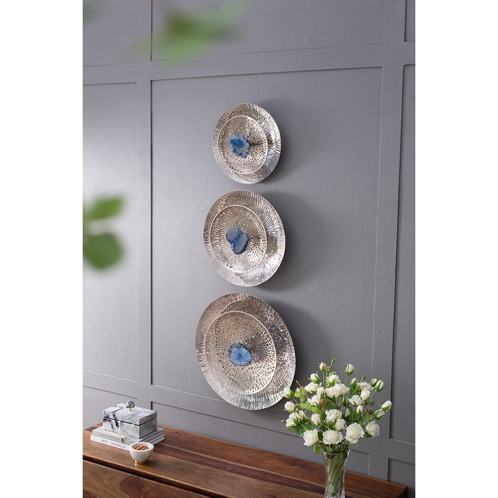 Elegant Silver Wall Discs - Set of Three