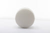 Ivory Velvet Round Ottoman