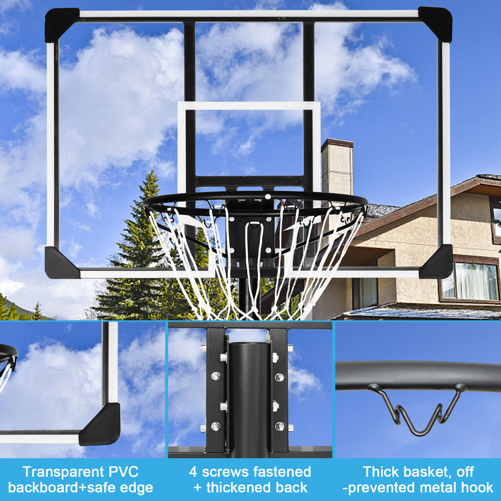 Adjustable Portable Basketball Hoop with Wheels