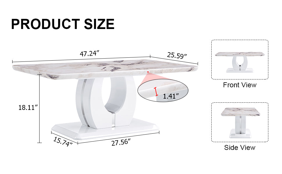 Chic Marble-Style Multi-Use Table