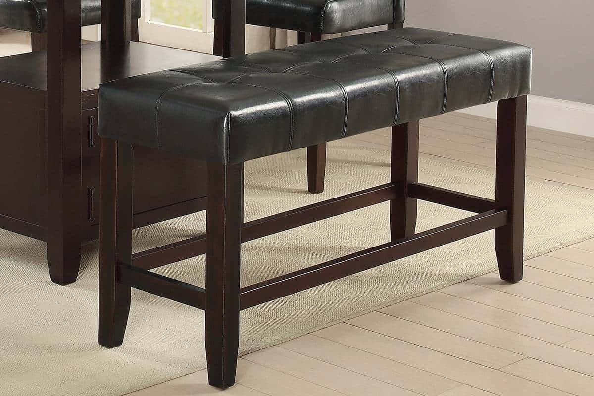 Stylish Black Tufted Bench for Dining Comfort