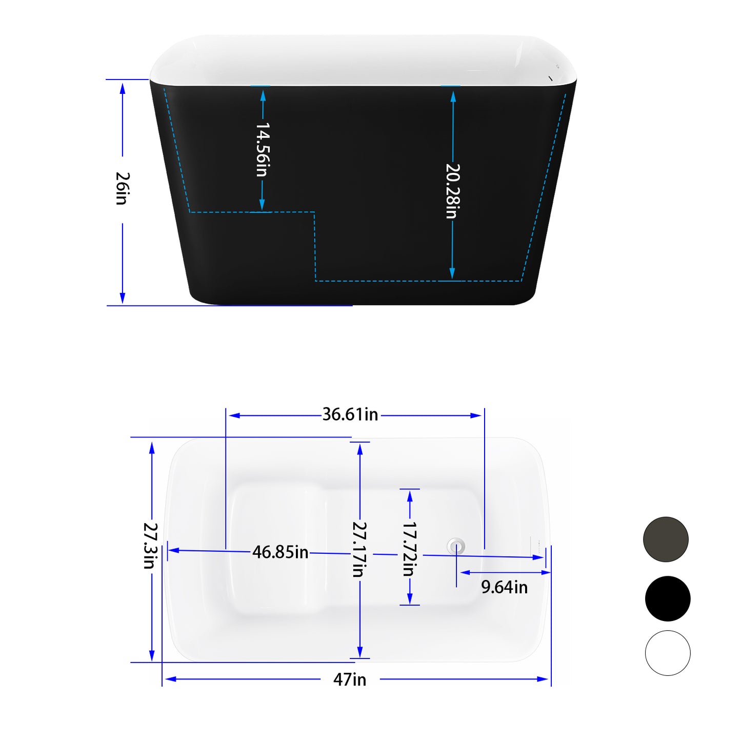 Chic Freestanding Acrylic Soaking Tub